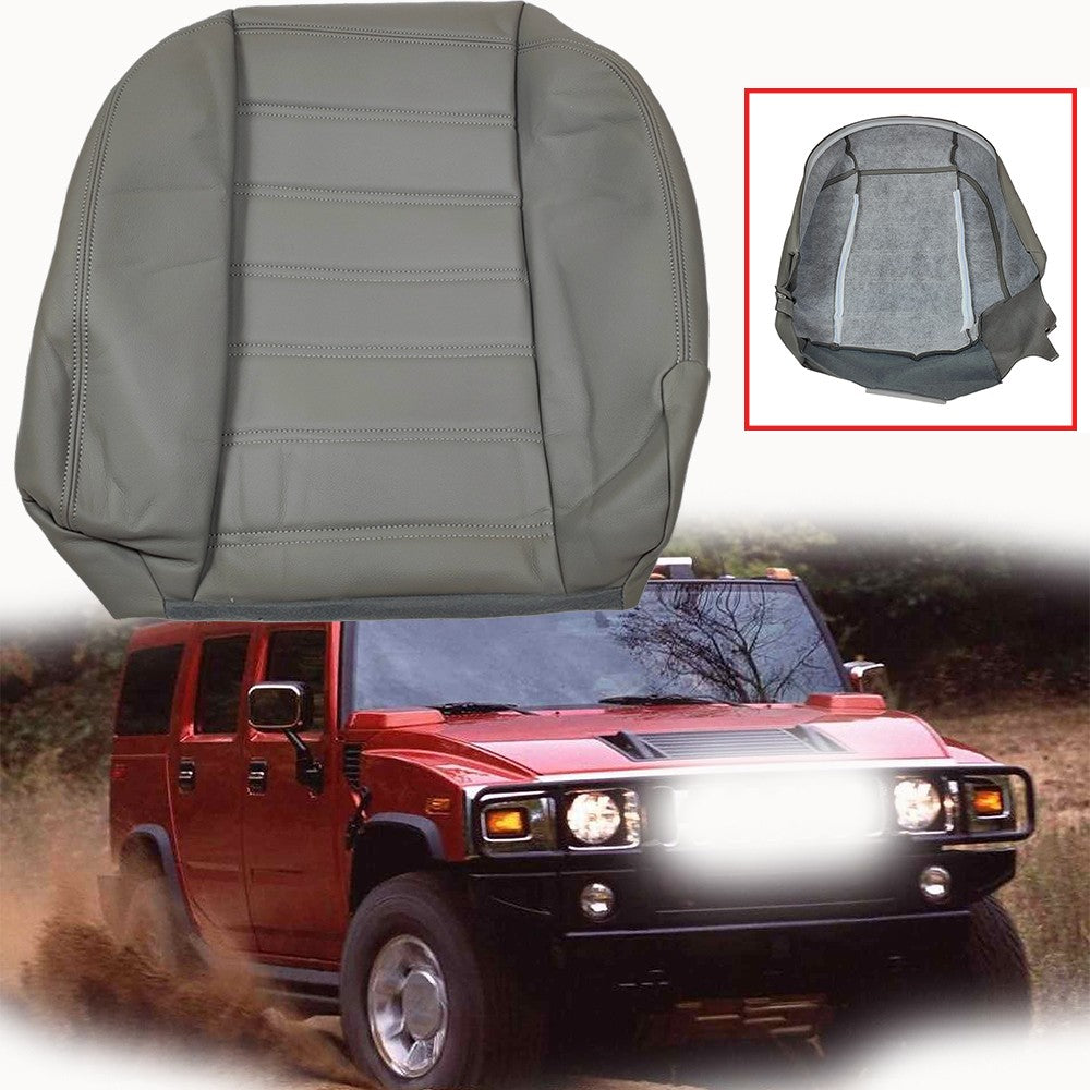 Driver Side Bottom Leather Seat Cover Gray For Hummer H2 2003 2004 2005 - 2007