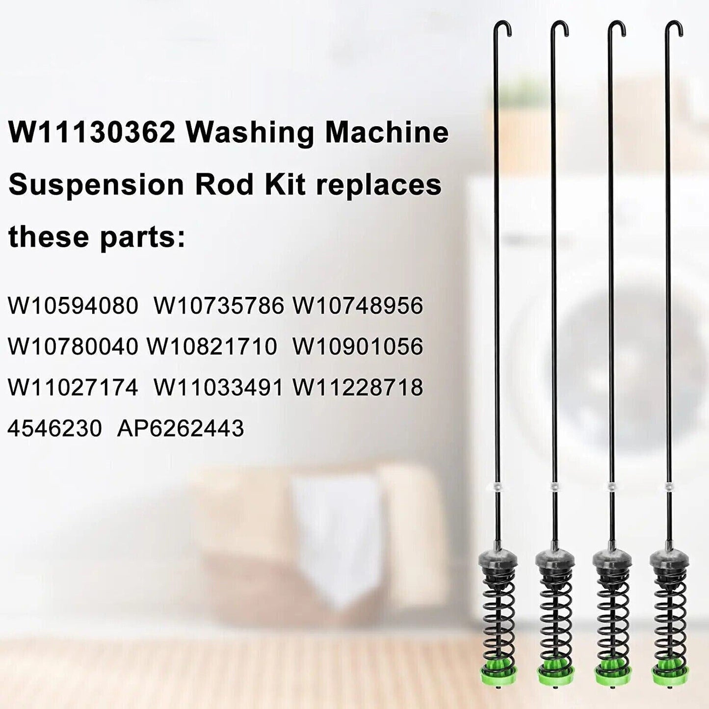 4Pcs W11130362 Washer Suspension Rod Kit For Whirlpool W10594080 Washing Machine