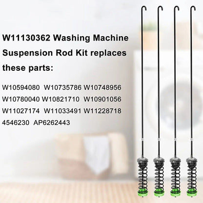4Pcs W11130362 Washer Suspension Rod Kit For Whirlpool W10594080 Washing Machine