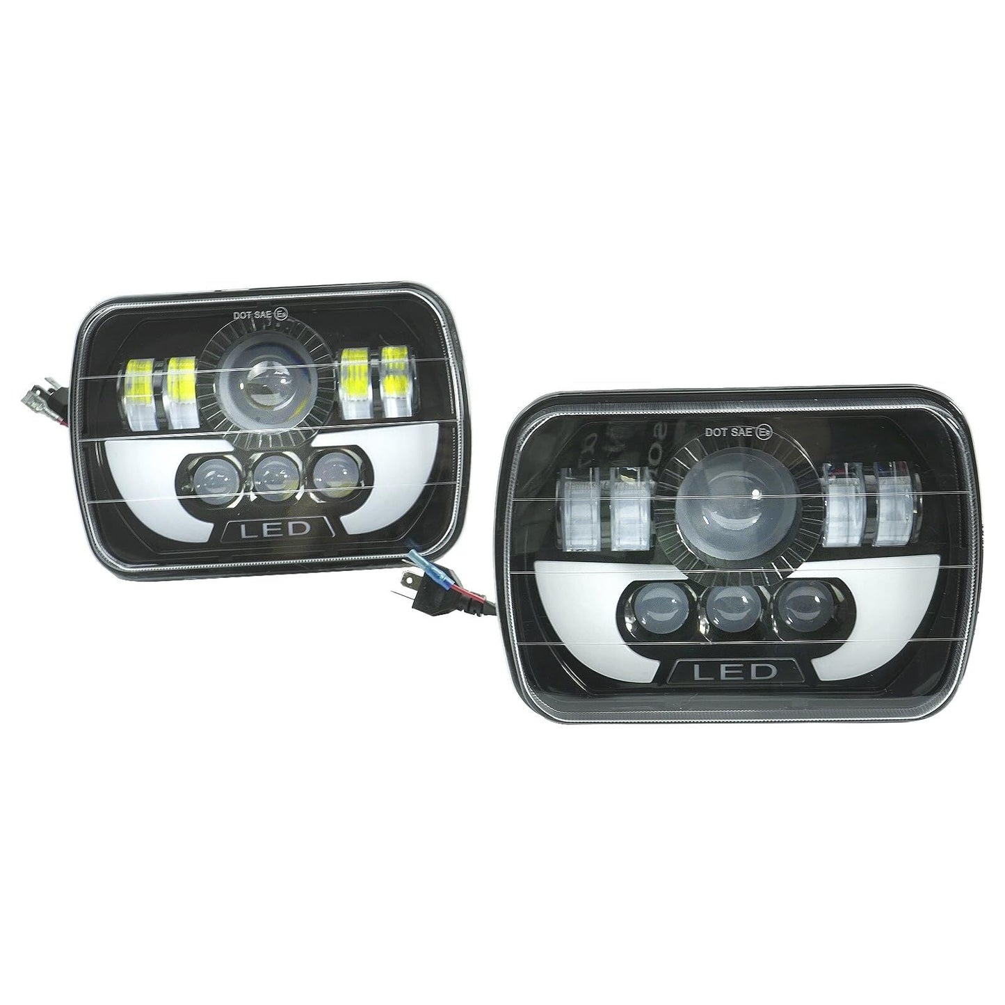 Headlamp Projector Kit High/Low Sealed Beam w/DRL Super Bright 12000lm