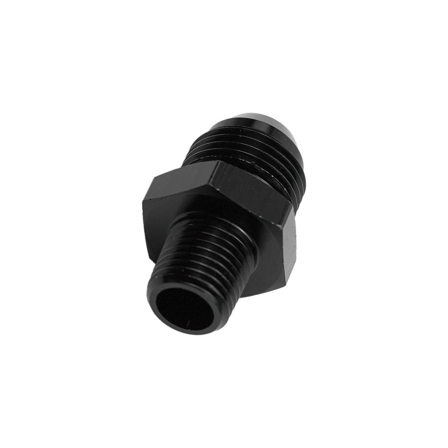 8AN Male Flare to 1/4" NPT Male Adapter Fitting Union Straight Aluminum Black