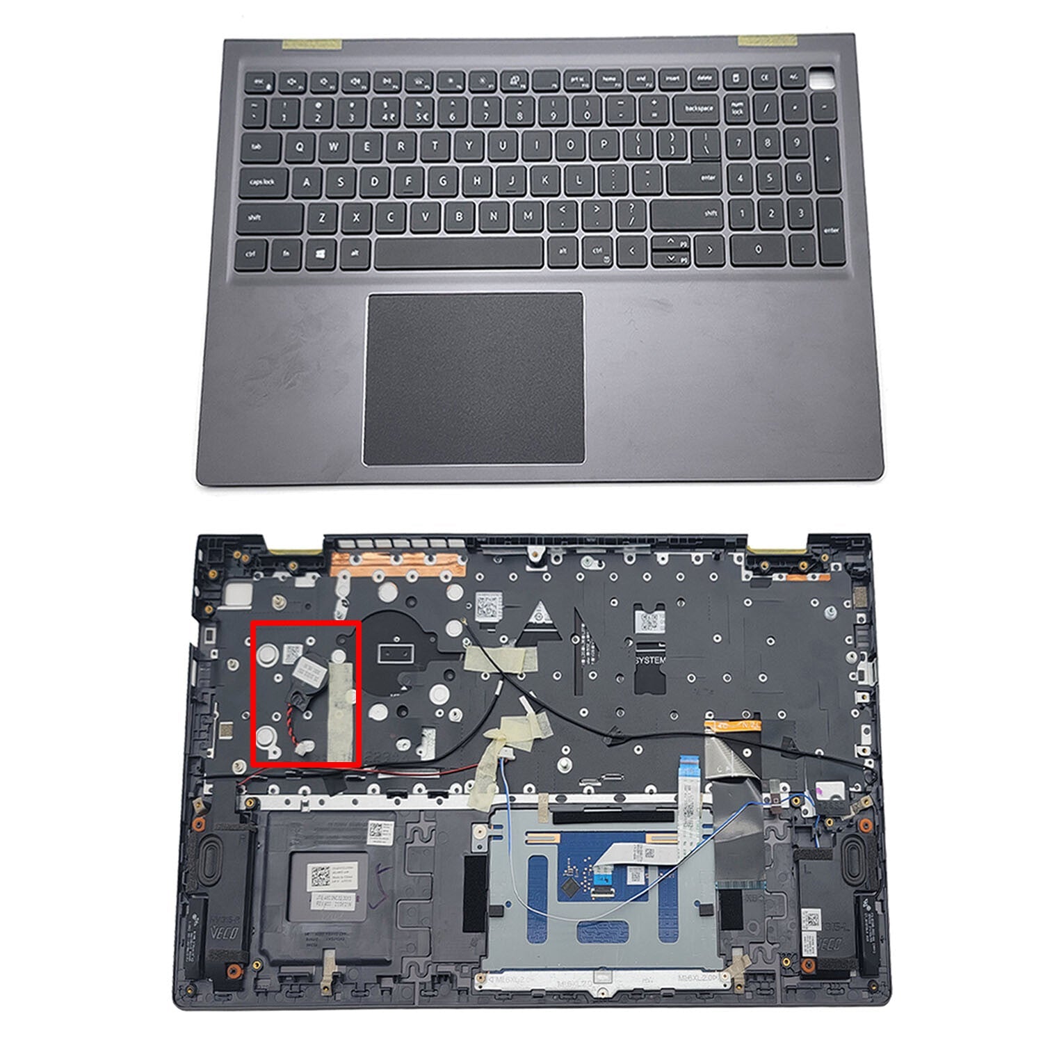 New Gray Palmrest Backlit Keyboard Touchpad For Dell Vostro 15 5510 5515 0JVYYX