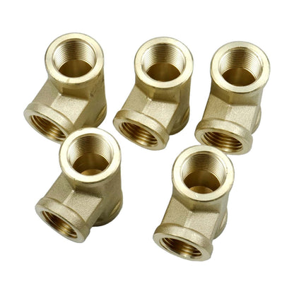 10Pcs-1/4 NPT Female Thread Brass Pipe Fitting Tee Hose Connector 1/4" 3 Ways
