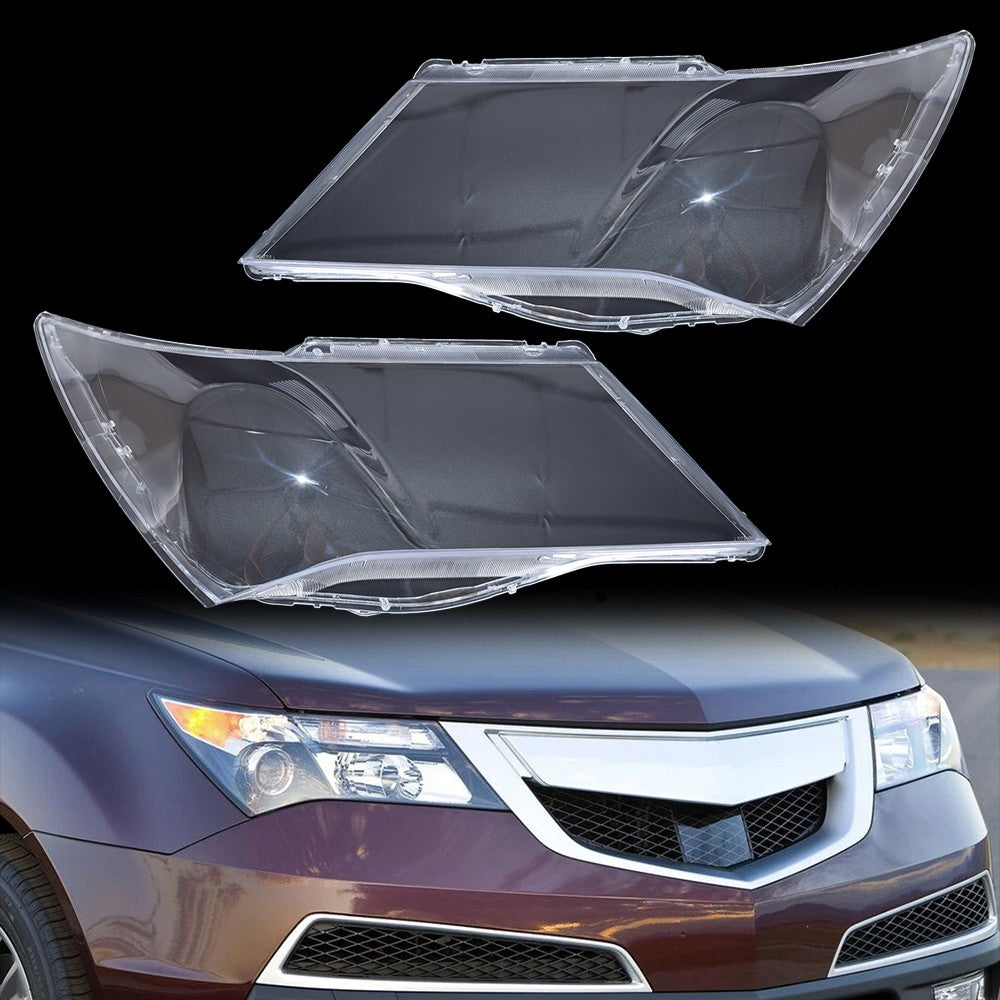 A Pair Headlight Headlamp Lens Cover Replacement For Honda Acura MDX 2007-2013