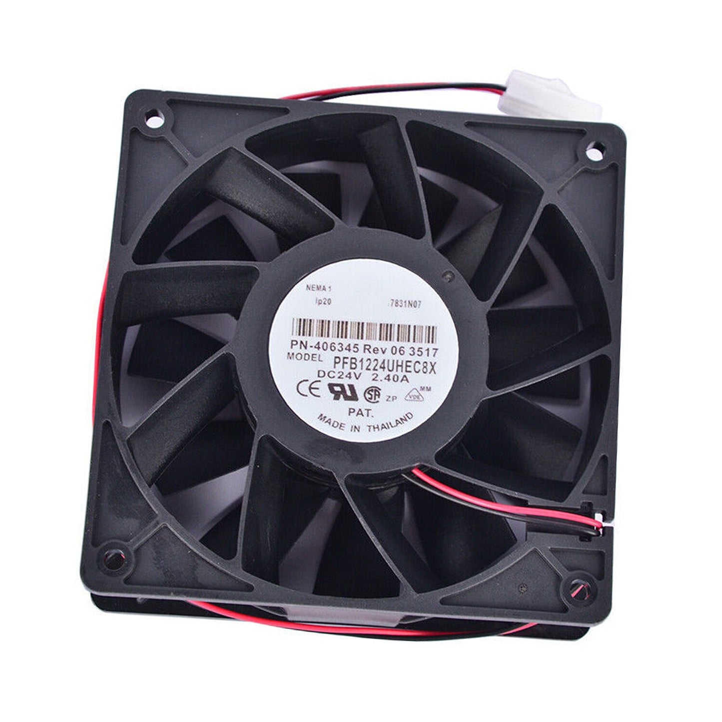 2 Pin Inverter Fan For Delta PFB1224UHEC8X 24V 2.4A 12038 12CM Large Air Volume