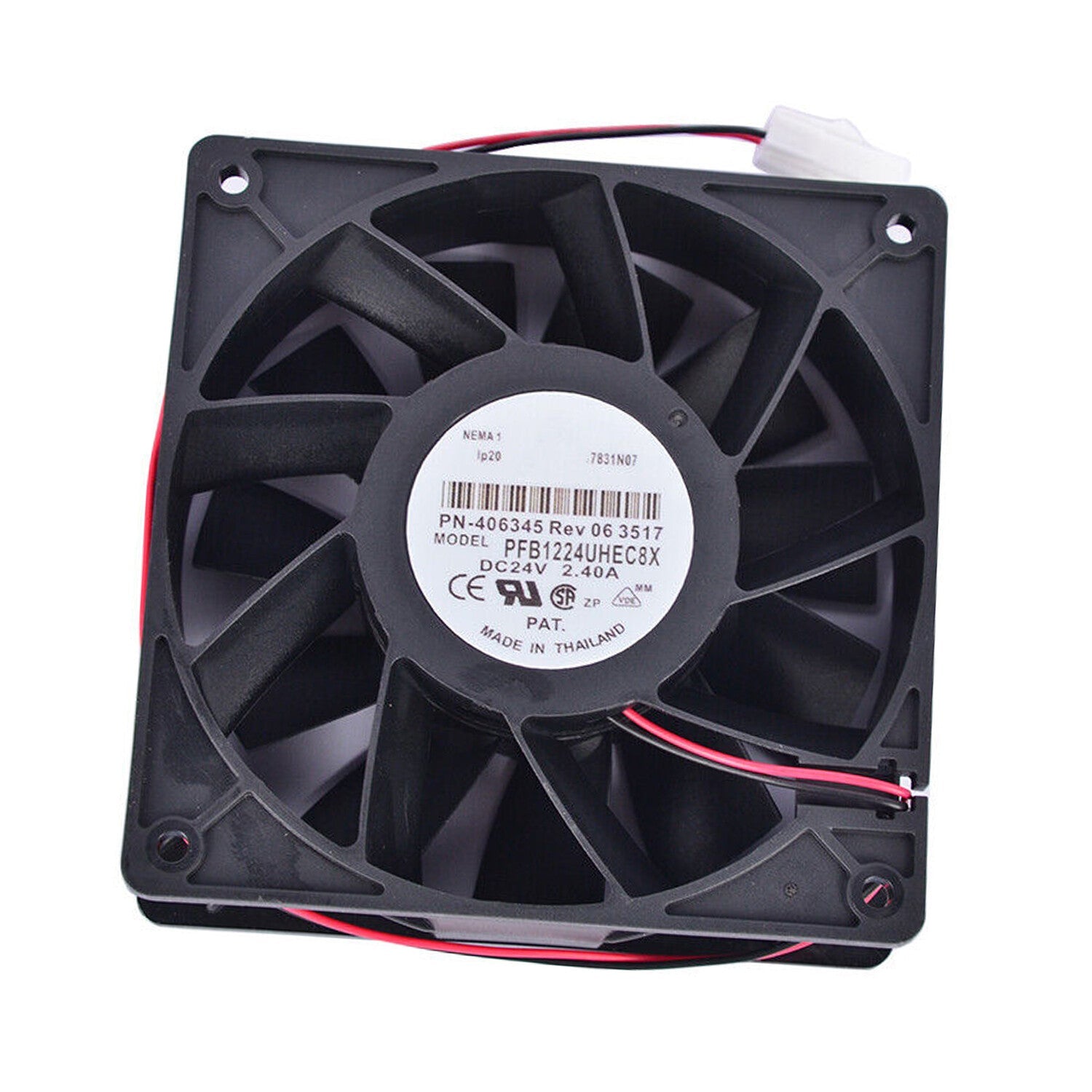 2 Pin Inverter Fan For Delta PFB1224UHEC8X 24V 2.4A 12038 12CM Large Air Volume