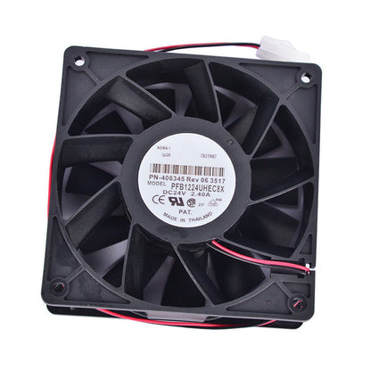 2 Pin Inverter Fan For Delta PFB1224UHEC8X 24V 2.4A 12038 12CM Large Air Volume