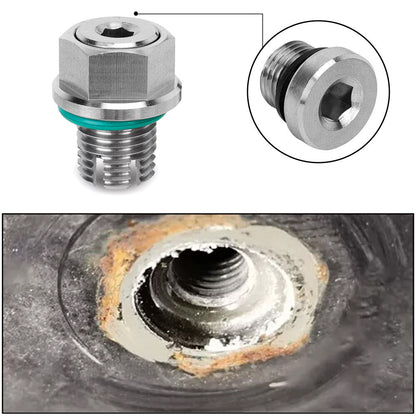 Oil Drain Plug Self Tapping Piggyback Stainless Steel Repair Kit M12