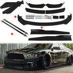 For Dodge Charger 2007-2014 Glossy Black Front Bumper Lip Spoiler Body Kit Side