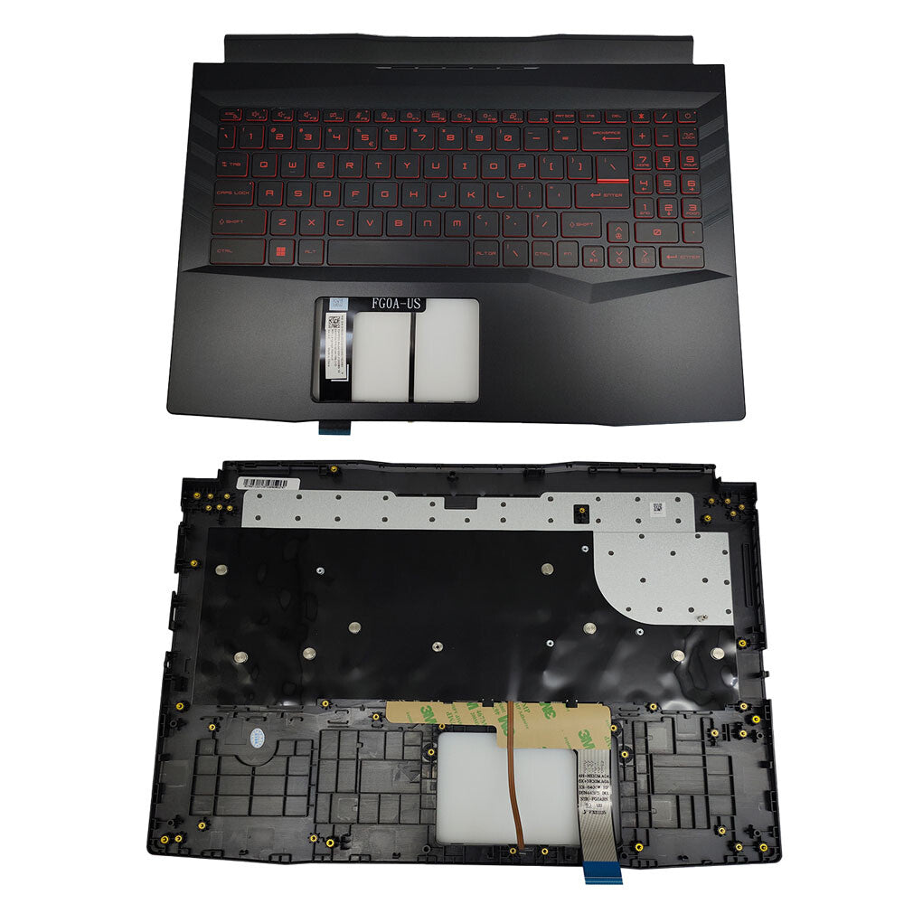 New Palmrest Red Backlit Keyboard For MSI GL66 11UGK MS-1581 MS-1582 1583 15.6in