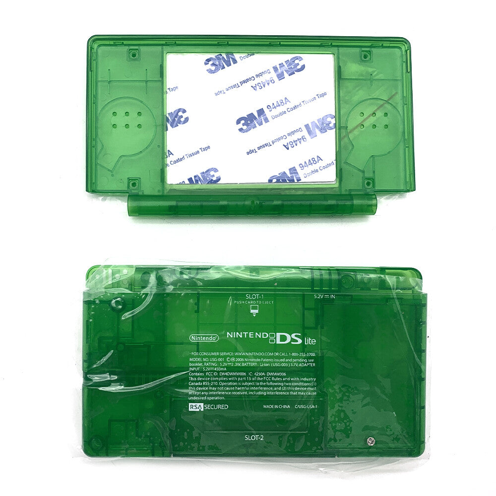 New For Nintendo DS Lite Full Replacement Top & Bottom Housing Shell Clear Green