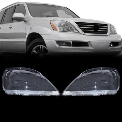 Driver + Passenger Pair Headlamp Headlight Lens Covers For Lexus GX470 2003-2009