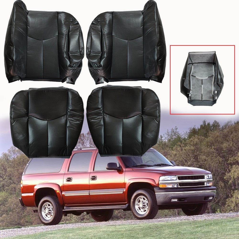 For 2003 2004 2005 2006 GMC Sierra & Yukon Driver & Passenger Leather Seat Cover