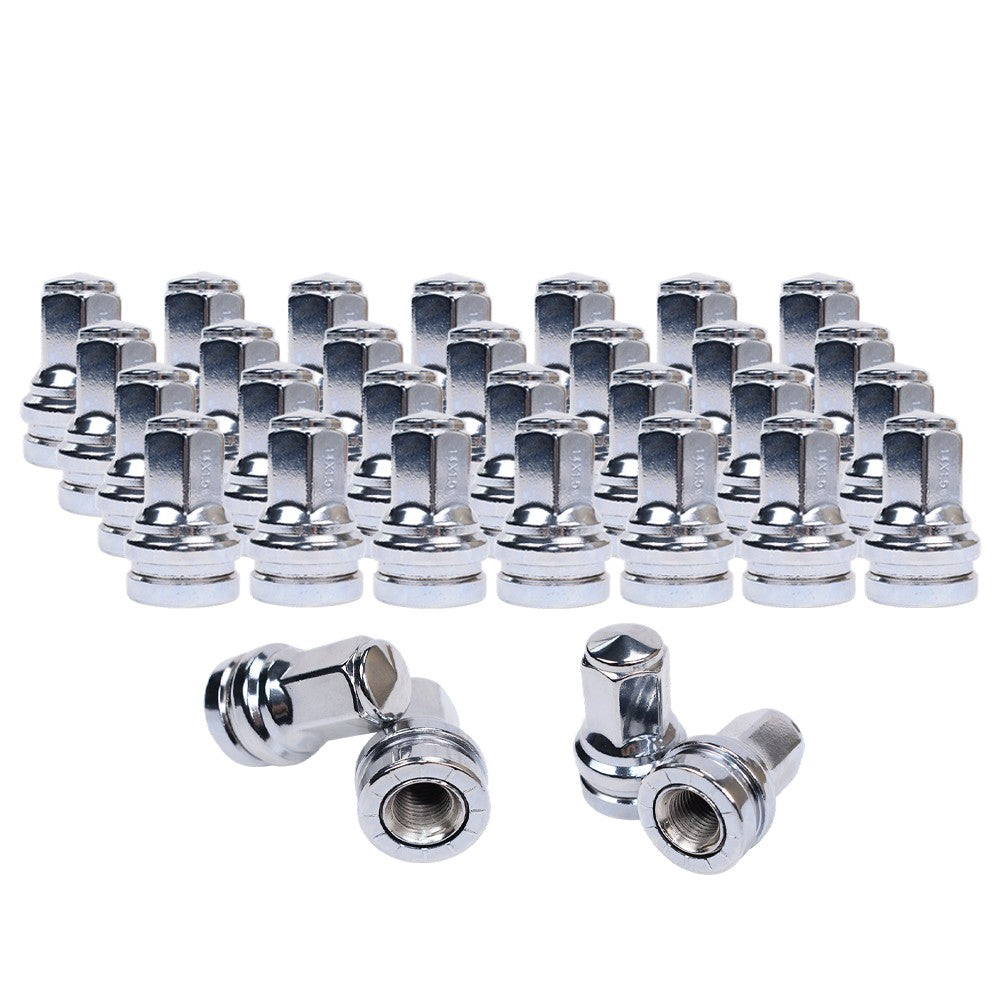 For Ford Super Duty F-250 F-350 450 HCPZ-1012-B (32) 14x1.5 Flat Seat Lug Nuts