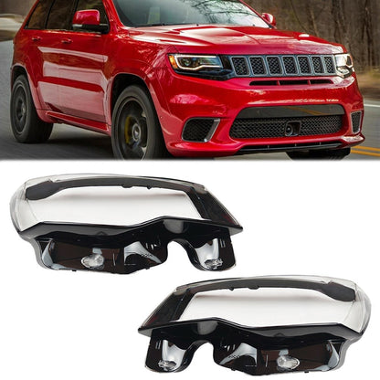 LEFT+RIGHT Headlight Headlamp Lens Cover For Jeep Grand Cherokee 2014-19