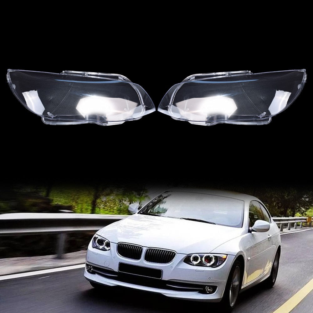 A Pair For BMW E92 Coupe E93 328i 2010-2013 LCI Clear Headlight Lens Covers