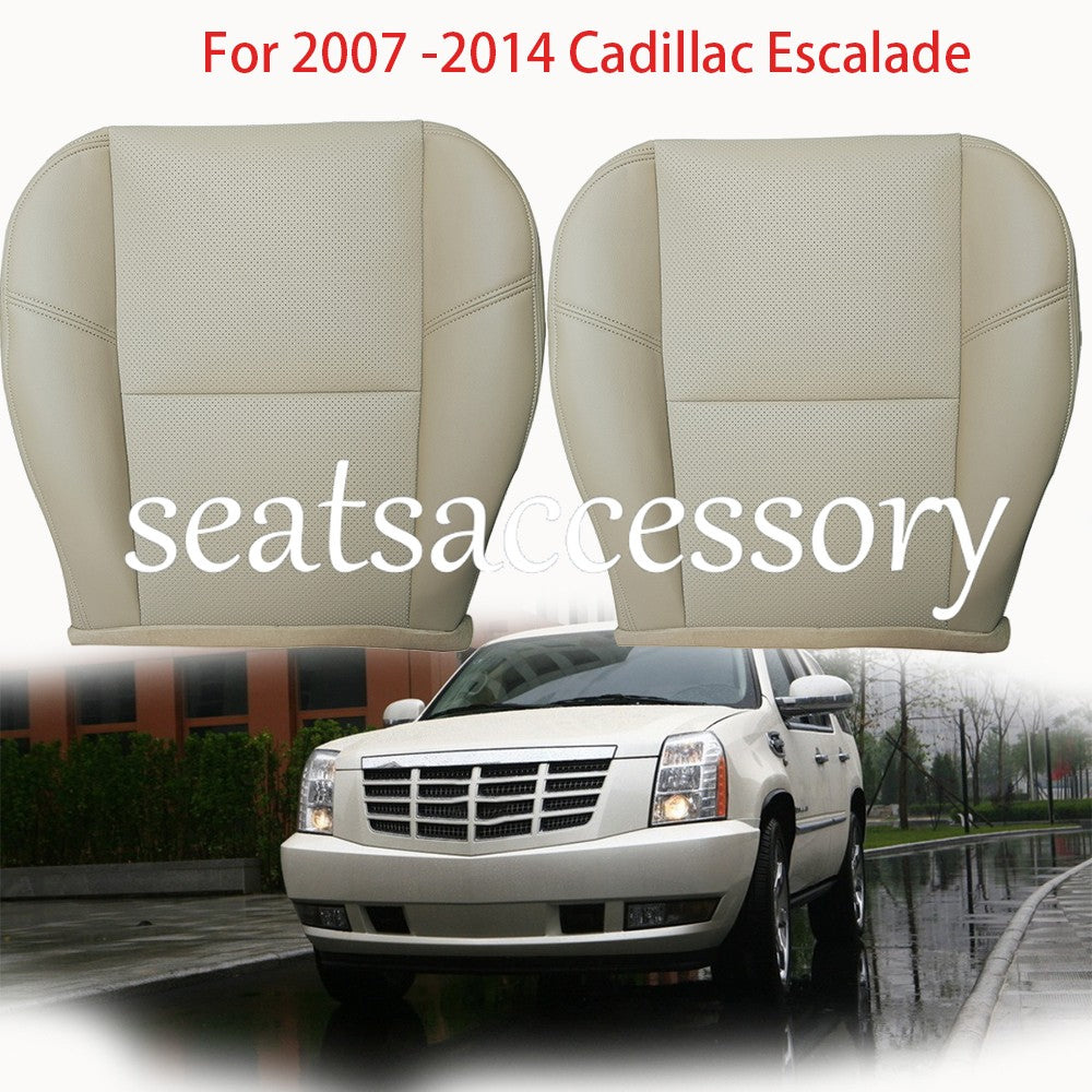 For Cadillac Escalade 2007 -2014 Driver Passenger Bottom Leather Seat Cover Tan