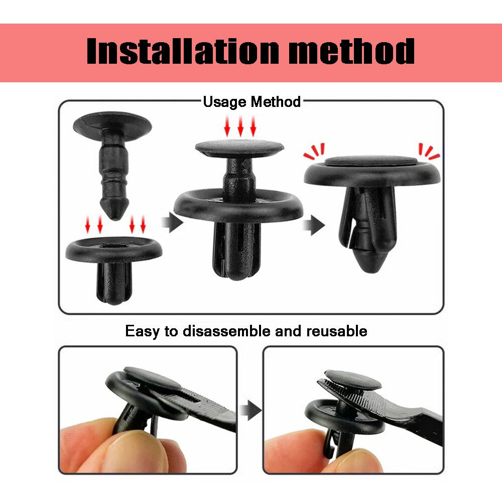 50Pcs Engine Splash Shield Fender Bumper Screw Clips Rivet Fastener For Toyota