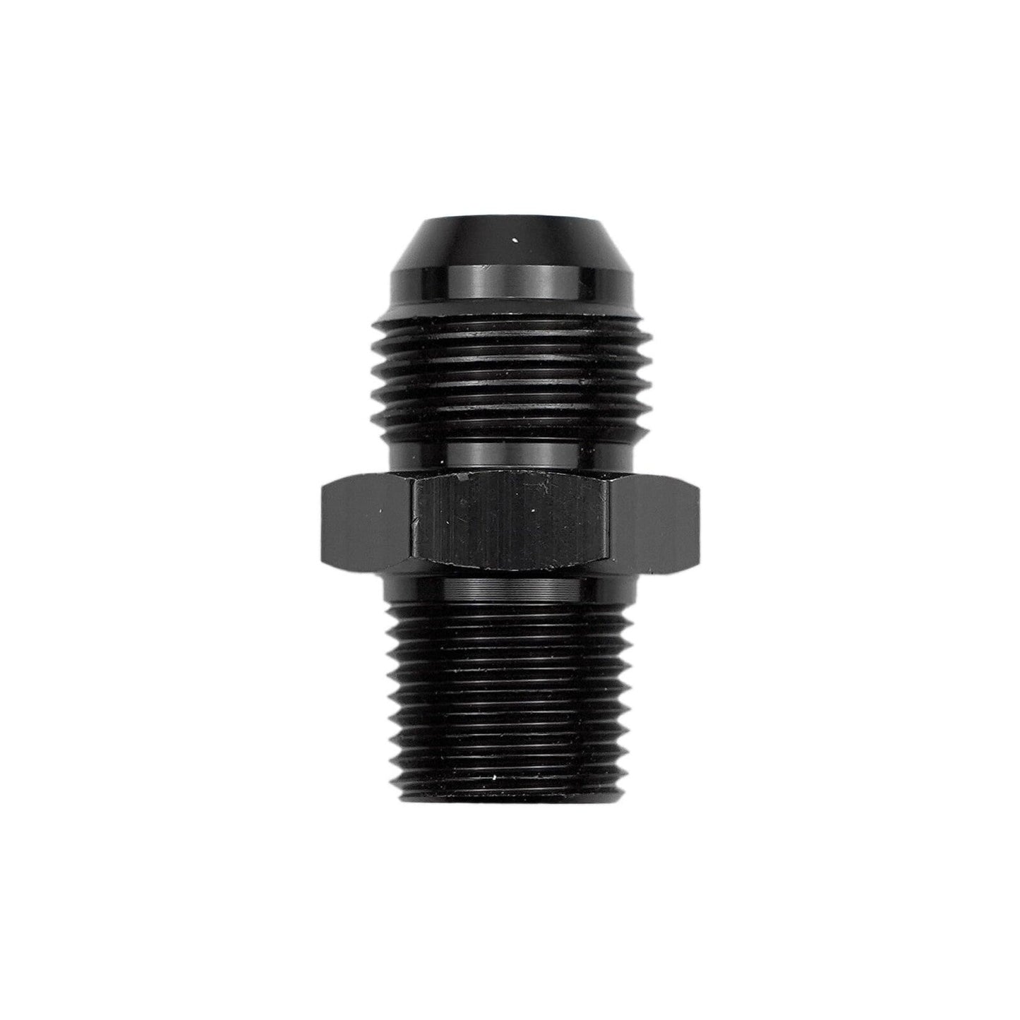 8AN Male Flare to 1/8 NPT Pipe Adapter Union Straight Aluminum Black