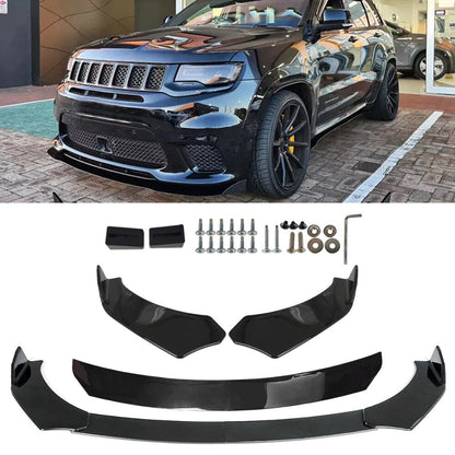 Universal Front Bumper Lip Spoiler Splitter Glossy Black For JEEP Grand Cherokee