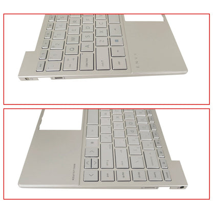 New 13in Silver Palmrest For HP ENVY 13-BA 13T-BA Keyboard Upper Case w/Backlit