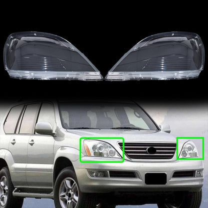 Driver + Passenger Pair Headlamp Headlight Lens Covers For Lexus GX470 2003-2009