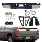 Rear Bumper For Chevy Silverado GMC Sierra 1500 2007-2013 Chrome Steel GM1103148