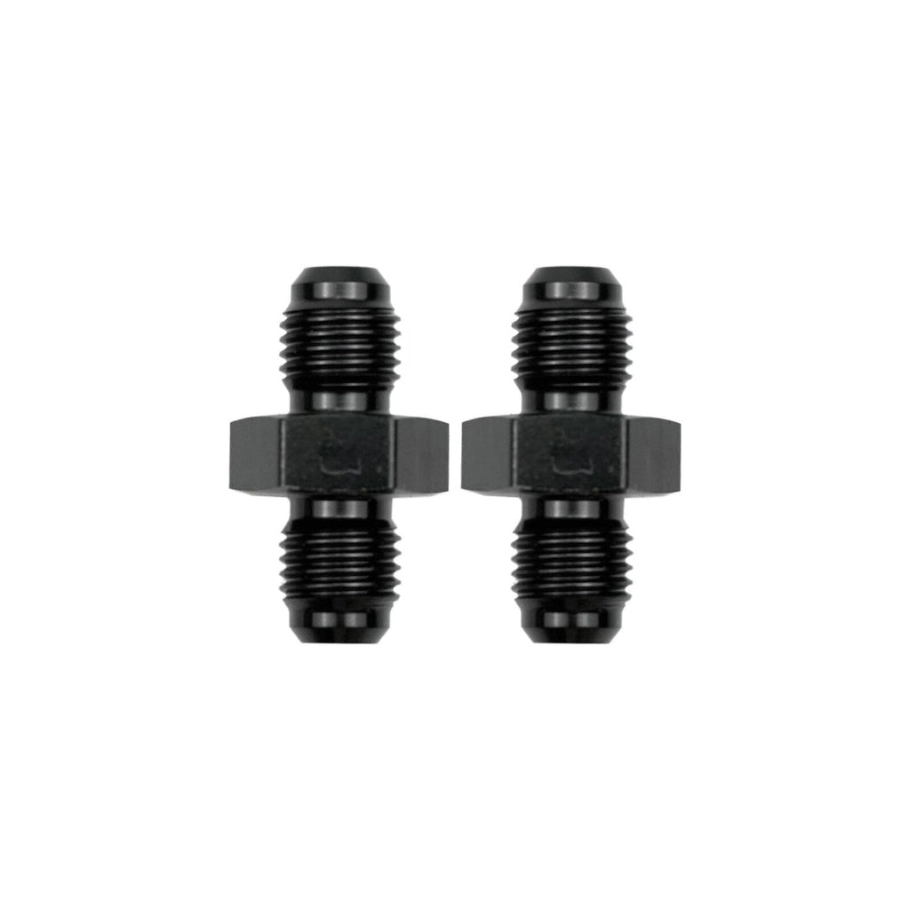 4 to 4 Male Flare Union Coupler Fuel Hose Fitting Coupling Aluminum Black 2x