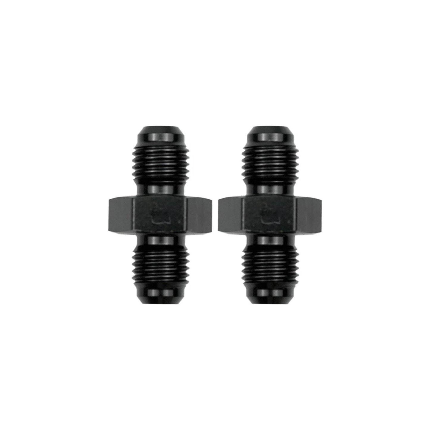 4 to 4 Male Flare Union Coupler Fuel Hose Fitting Coupling Aluminum Black 2x
