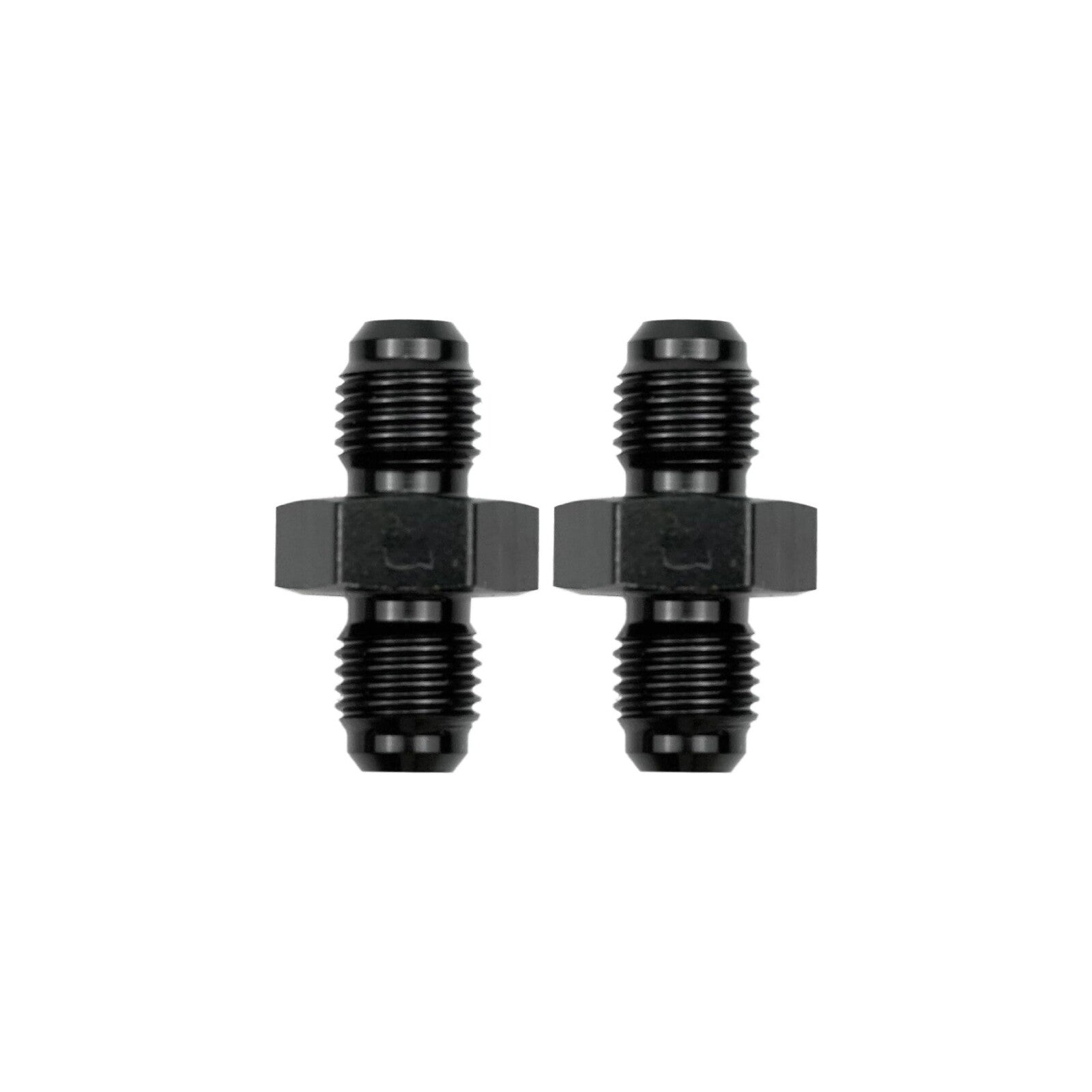 4 to 4 Male Flare Union Coupler Fuel Hose Fitting Coupling Aluminum Black 2x