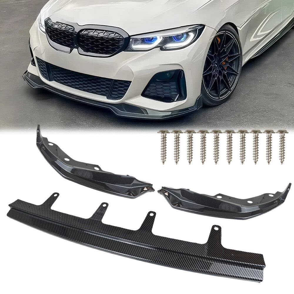 Carbon Fiber Style M Front Bumper Lip For 2019-22 Bmw G20 3 SERIES 330I M340I