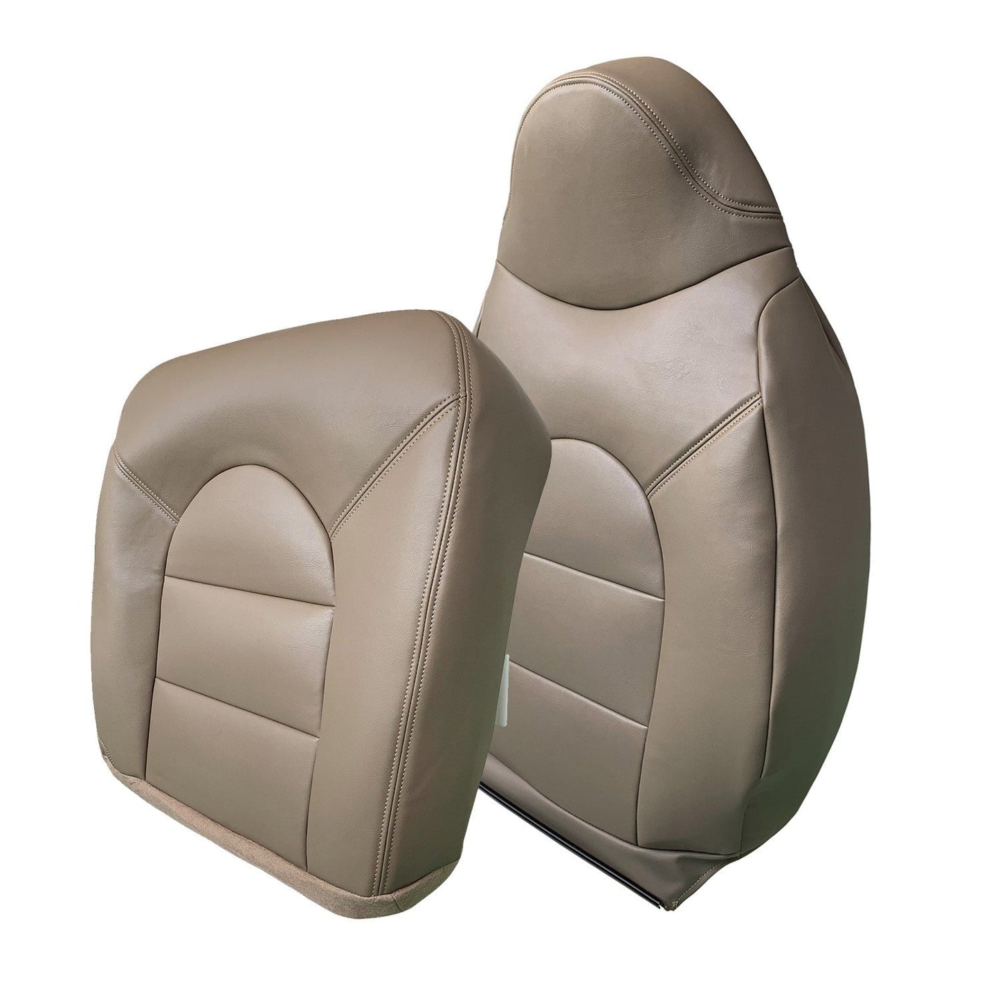 For 1999 2000 Ford F250 F350 Front Driver Side Top & Bottom Leather Seat Covers