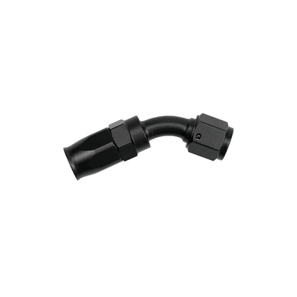 45 Degree Swivel 10AN Hose End Fitting CPE Braided Fuel Oil Line Aluminum Black