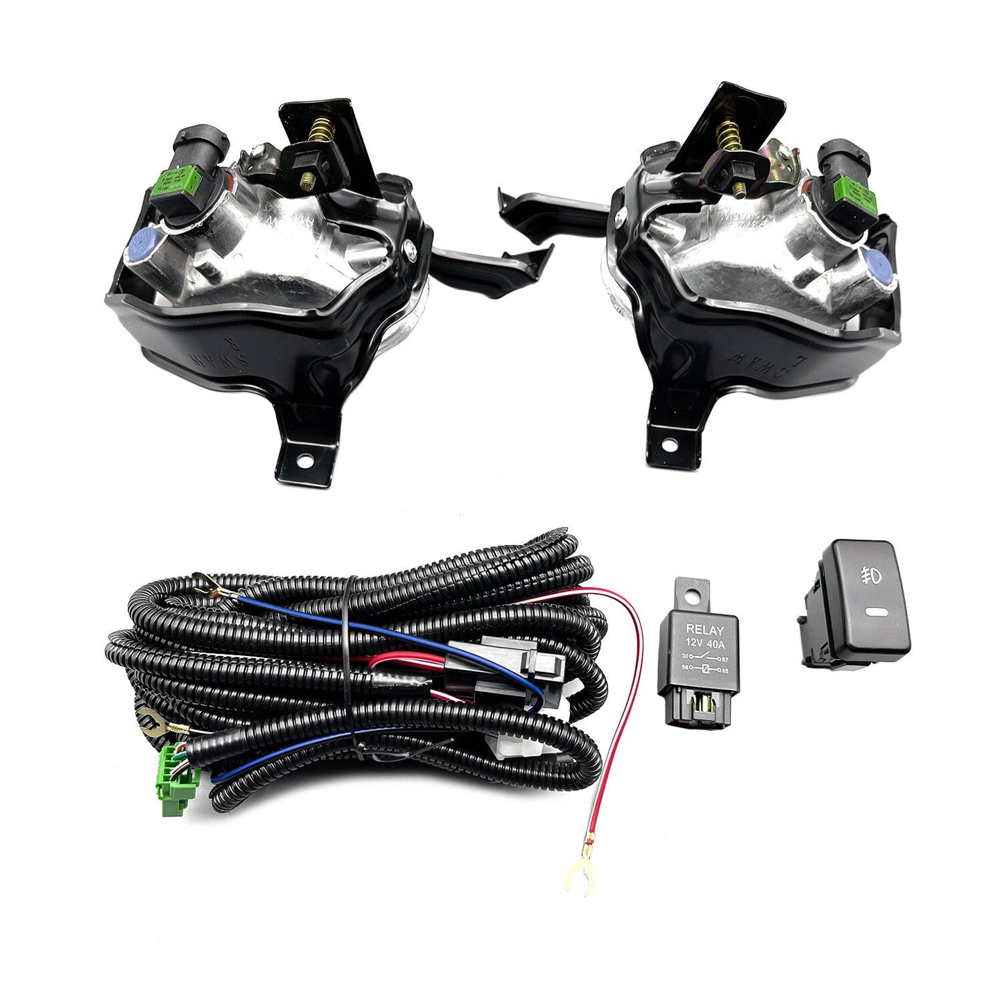 Left+Right Front Bumper Fog Lights+Switch+Wiring For 2010-2011 Honda CR-V CRV