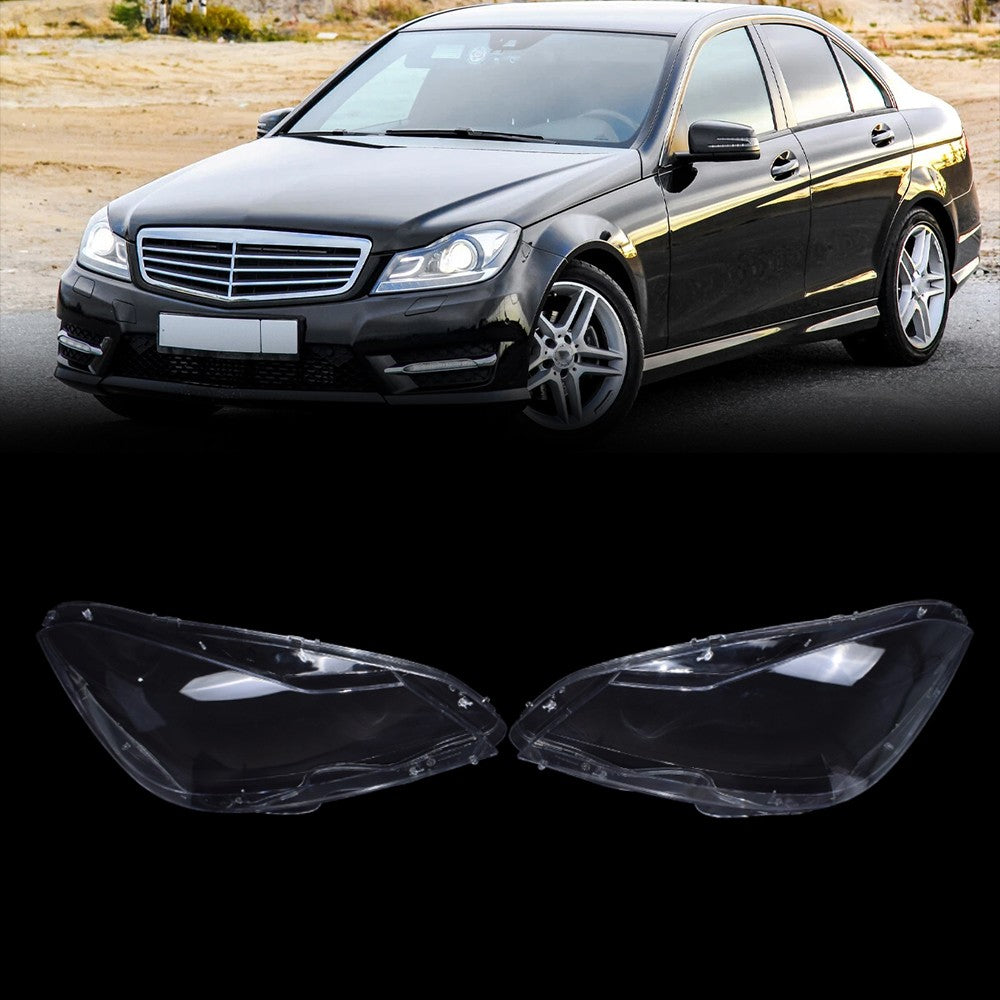 Car Front Headlight Lens Cover For Mercedes Benz C Class W204 2011-2015
