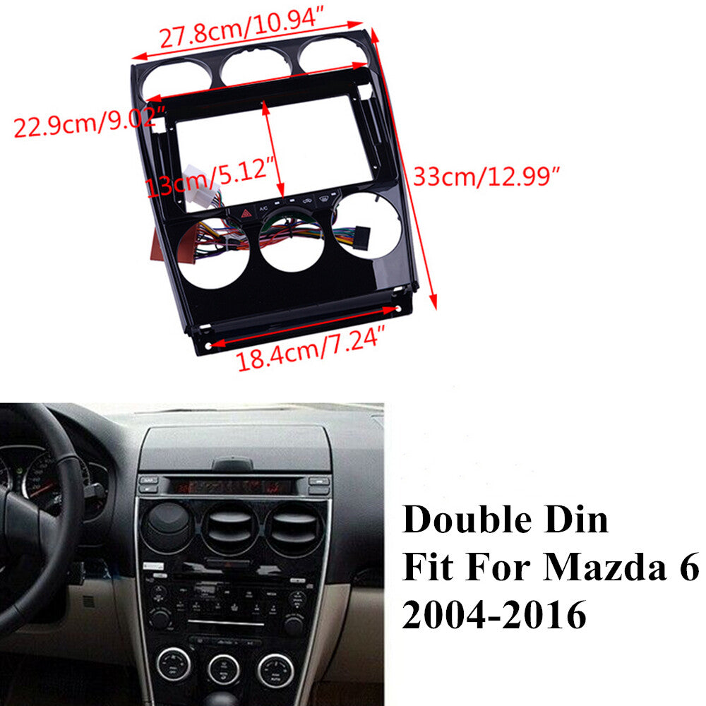 Car Stereo Radio Double Din Dash Panel Kit for 2004 to 2016 for Mazda 6 US