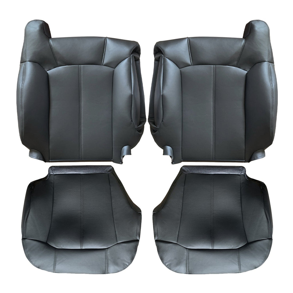 For 1999-2002 Chevy Silverado 1500 Driver & Passenger Leather Seat Cover Black