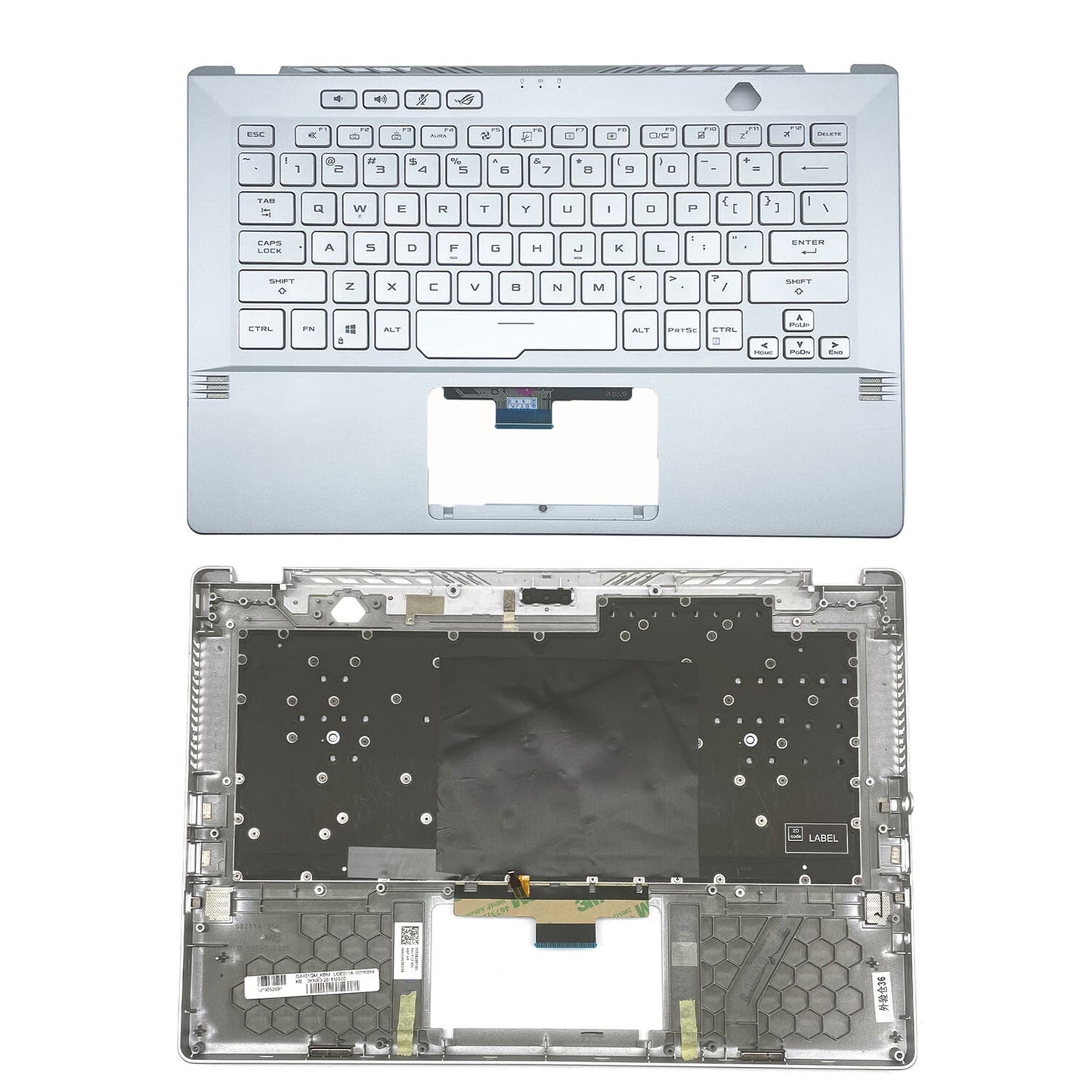For Asus GA401Q GA401 GA401I GA401U 14in Palmrest Cover Backlit Keyboard Silver