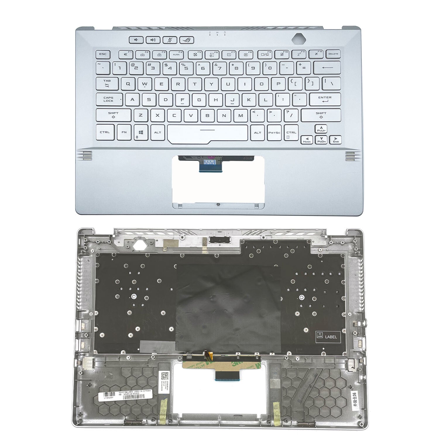 For Asus GA401Q GA401 GA401I GA401U 14in Palmrest Cover Backlit Keyboard Silver