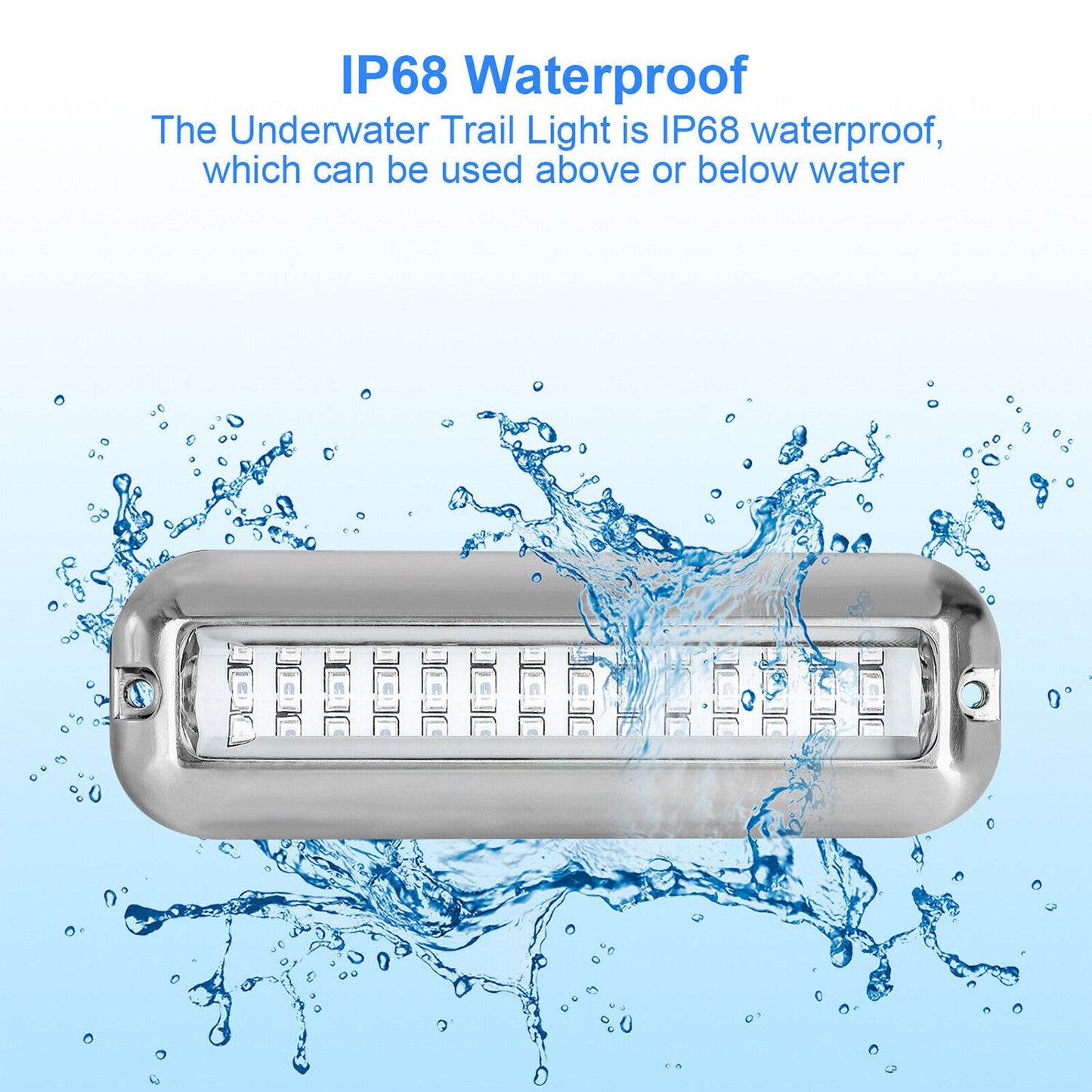 2x 42 LED Blue 316 Stainless Steel Underwater Boat Marine Transom Lights