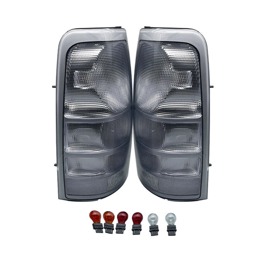 All CLEAR For 1999-02 Chevy Silverado Pickup Truck US Rear Tail Light Set
