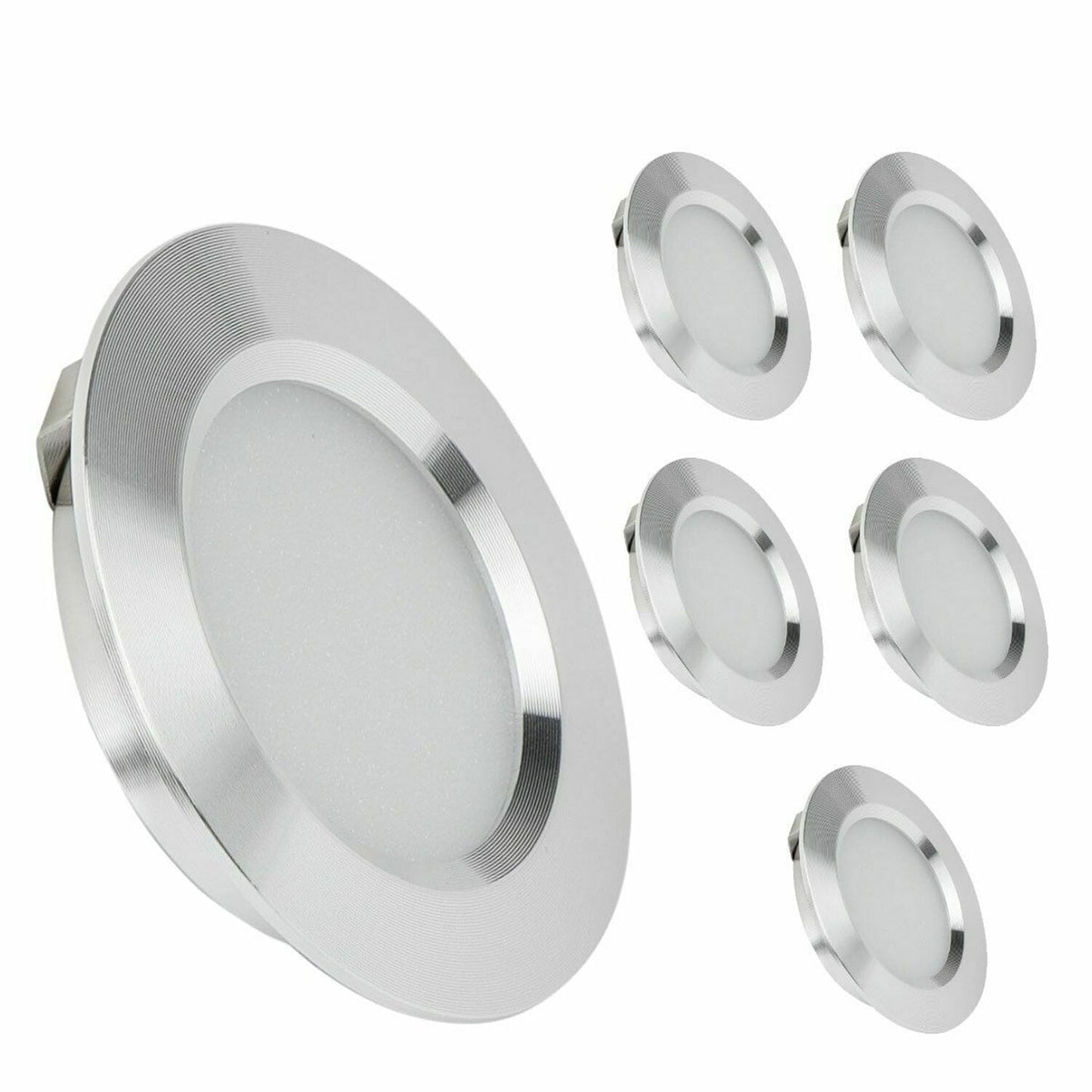 6X 12V LED Lights Recessed Ceiling light For RV Camper Interior Cool White 6400K