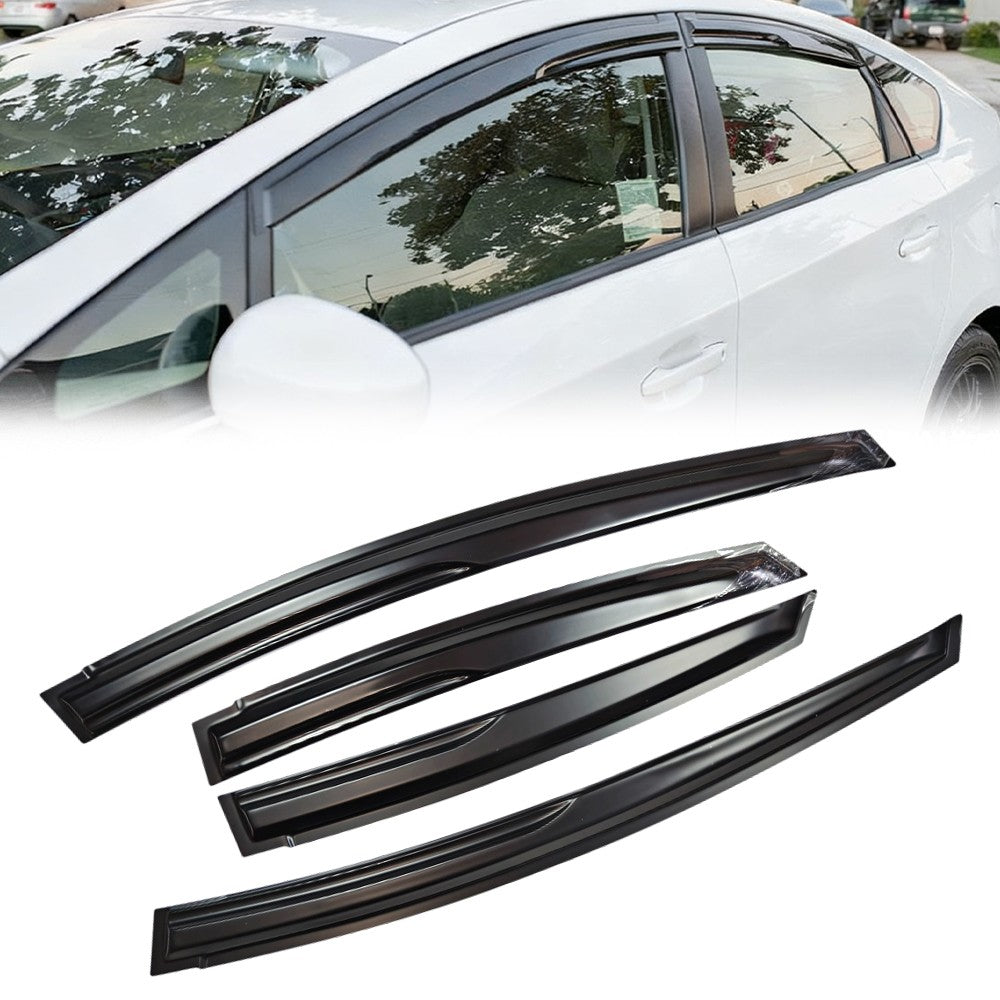 FOR 2010-2015 TOYOTA PRIUS WAVY 3D STYLE SMOKED WINDOW VISOR VENT SHADE US