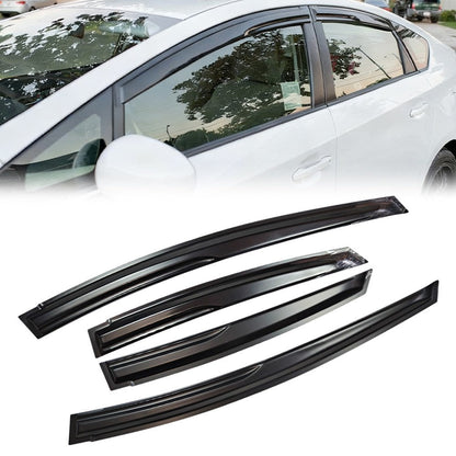 FOR 2010-2015 TOYOTA PRIUS WAVY 3D STYLE SMOKED WINDOW VISOR VENT SHADE US