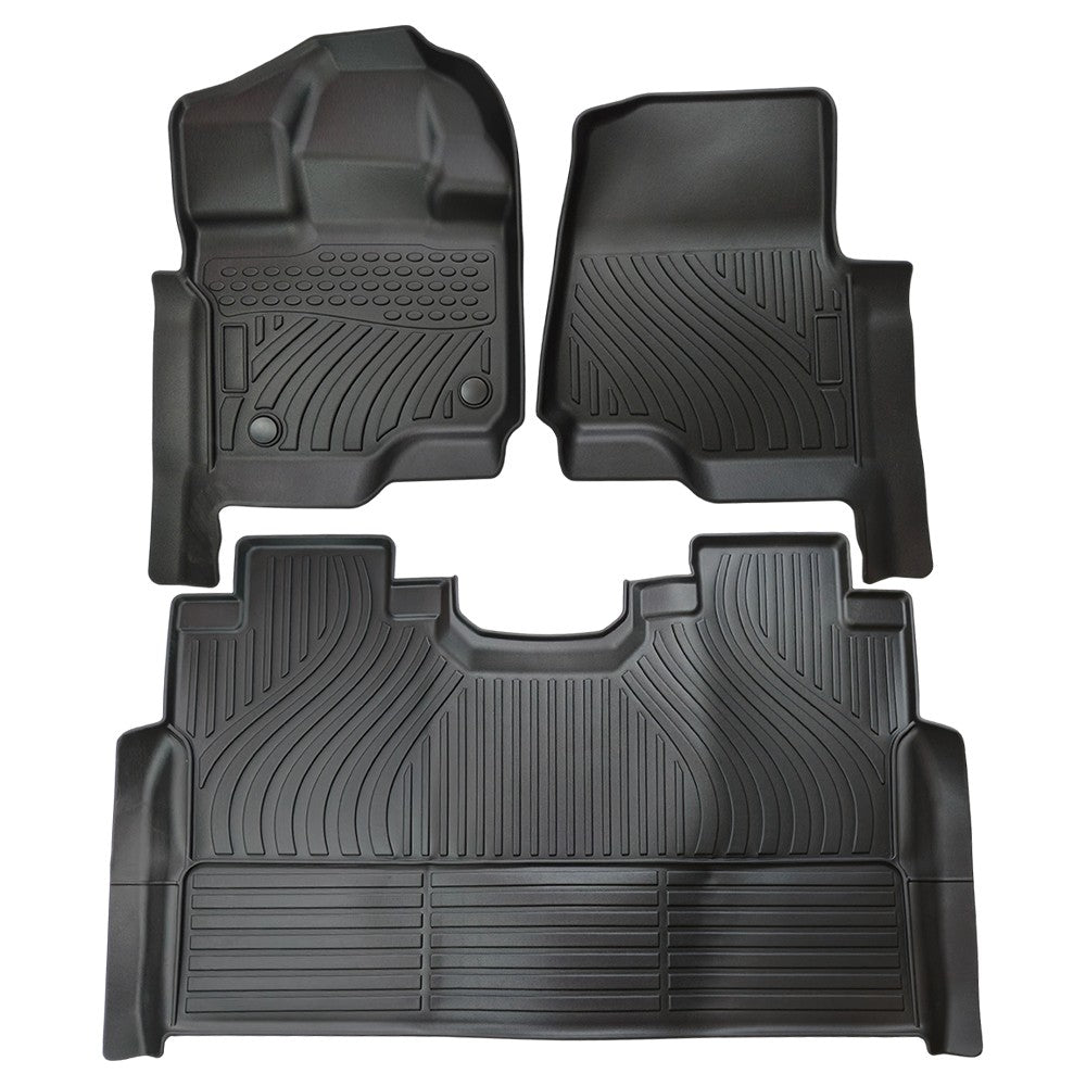 New TPE Floor Mats for 2015-2025 Ford F-150/F-150 Lightning Super Crew Cab Liner