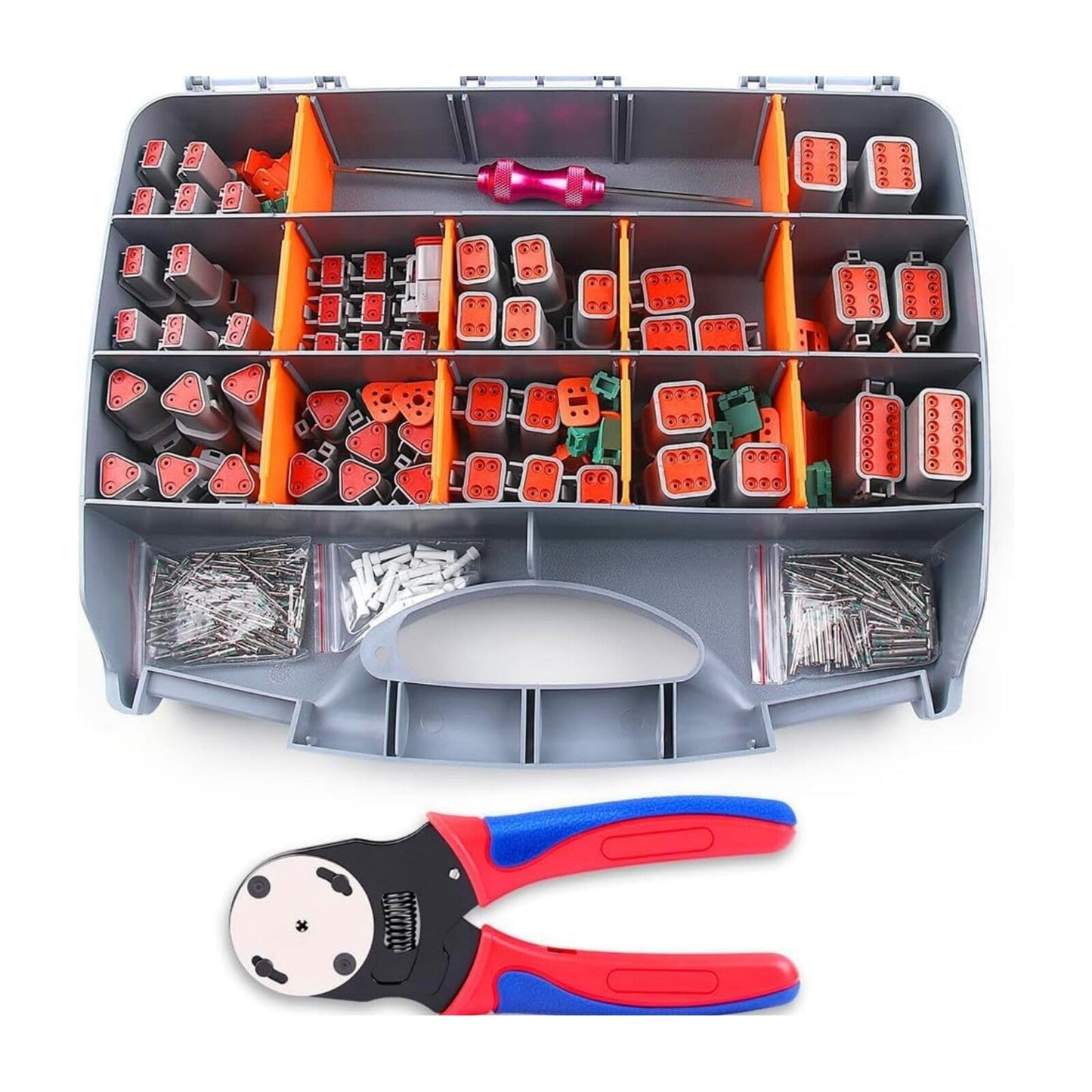 DTDeustch Connector Kit 2/3/4/6/8/12Pin Removal Tool Waterproof Connector 338pcs