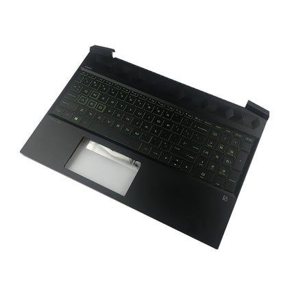 For HP Pavilion 15-EC 15-EC0003CA 15-EC0013DX Palmrest Keyboard Green Backlit US