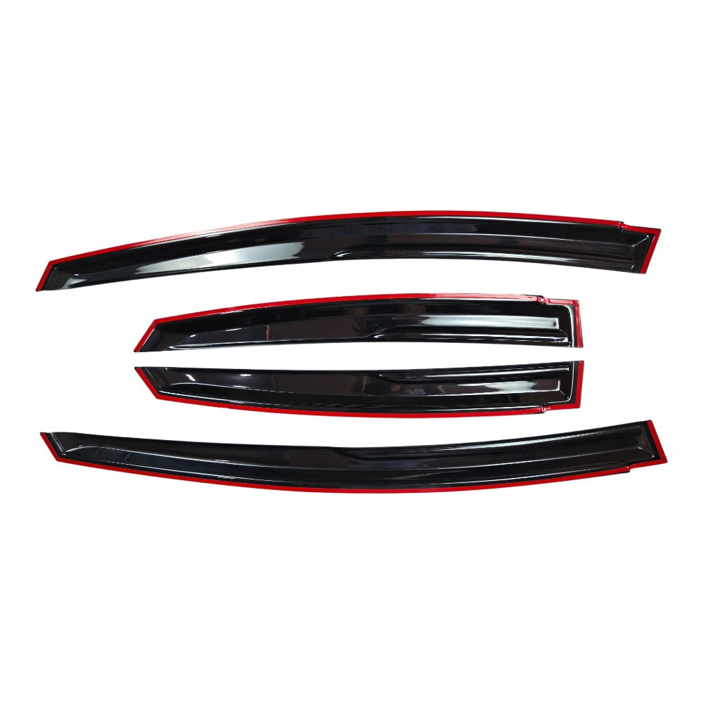 FOR 2010-2015 TOYOTA PRIUS WAVY 3D STYLE SMOKED WINDOW VISOR VENT SHADE US