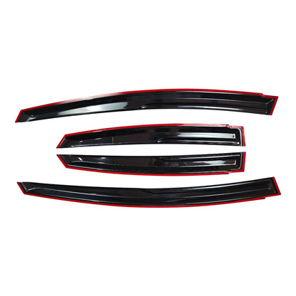 FOR 2010-2015 TOYOTA PRIUS WAVY 3D STYLE SMOKED WINDOW VISOR VENT SHADE US