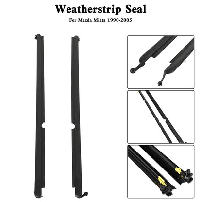Left & Right Door Glass Window Weatherstrip Seals Set For Mazda Miata 2002 LS